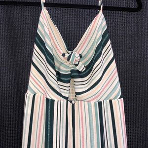Striped keyhole romper